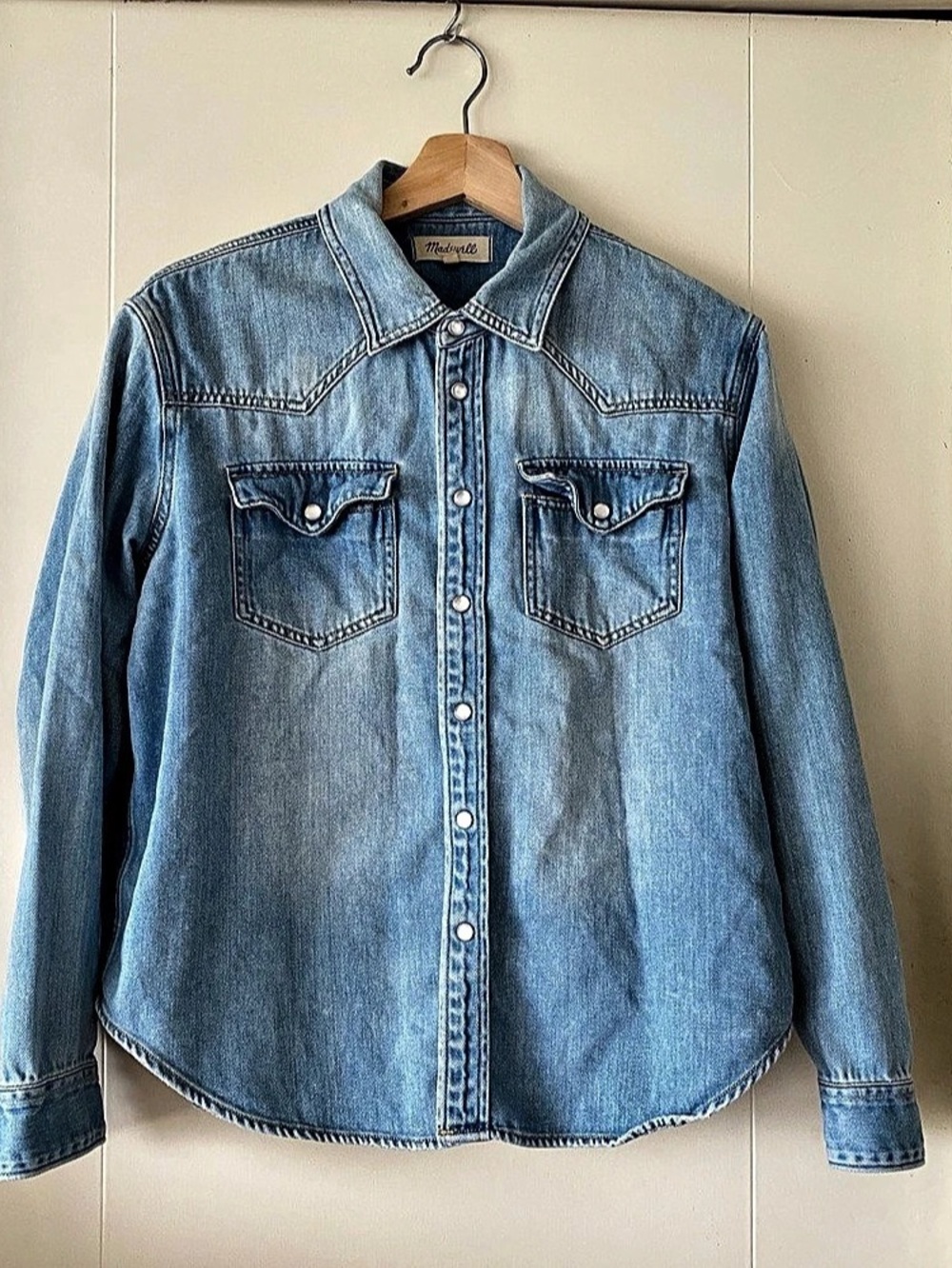 Madewell Denim Western Shirt Jacket Blue Small